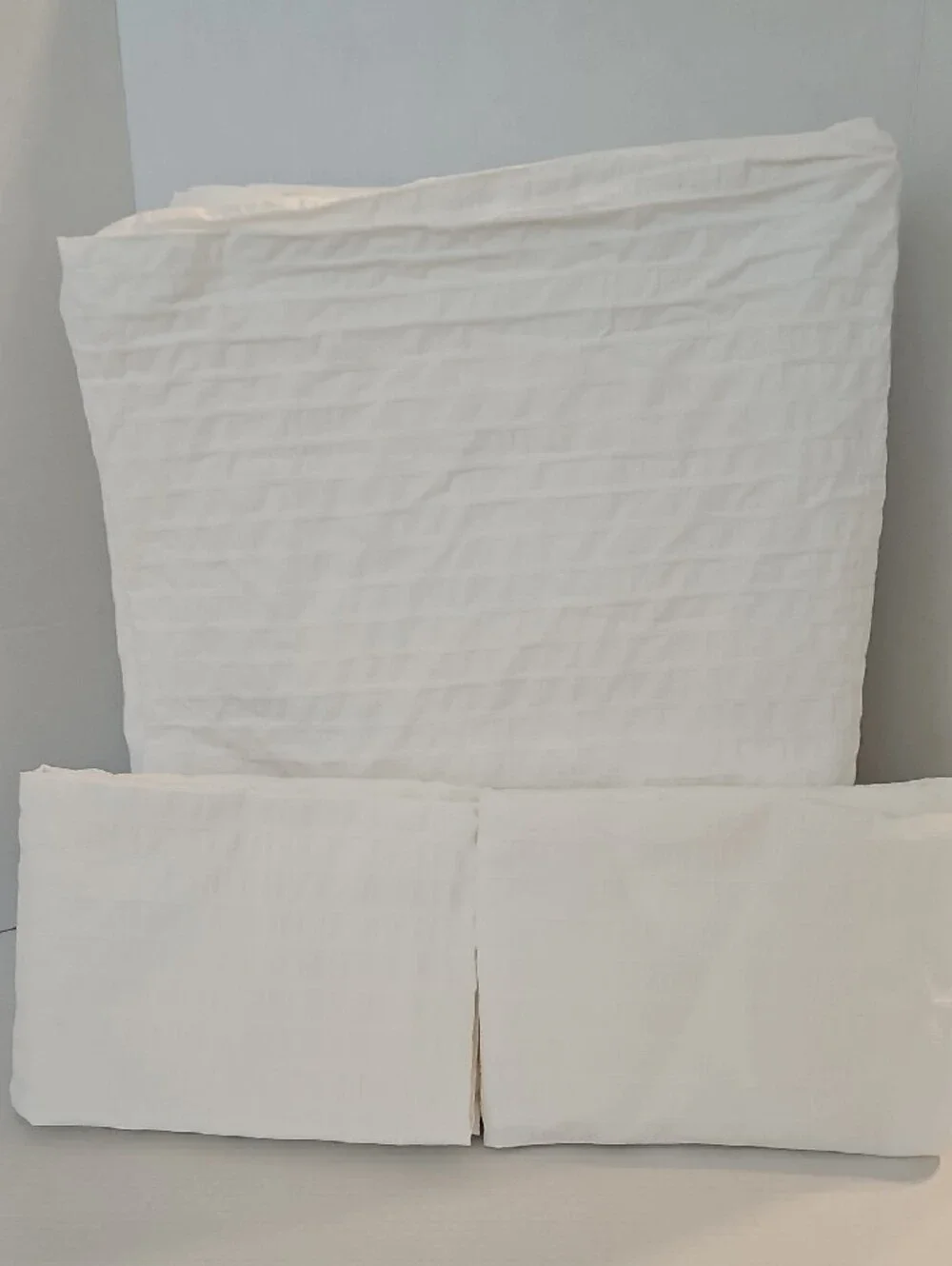 IKEA Ofelia Vass White Cotton Snap Closure King Duvet Standard/Queen Pillow Sham